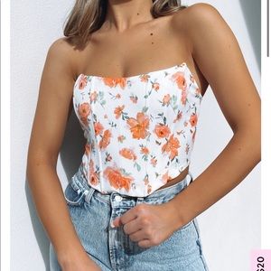 NWOT Patience corset in peach floral